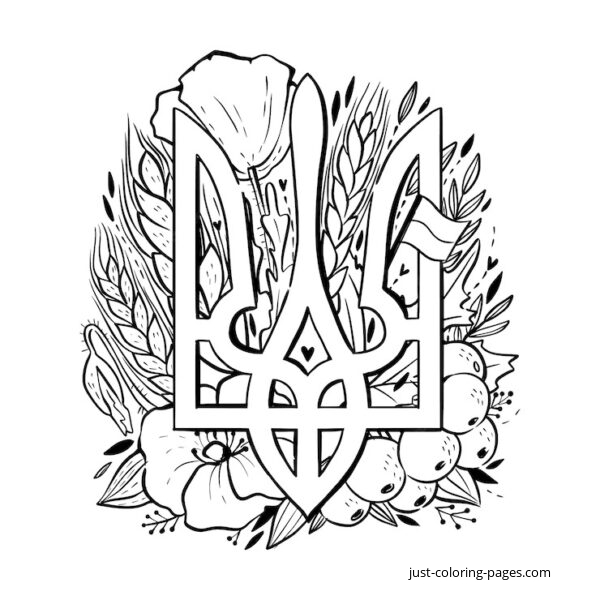 The national emblem of ukraine coloring pages