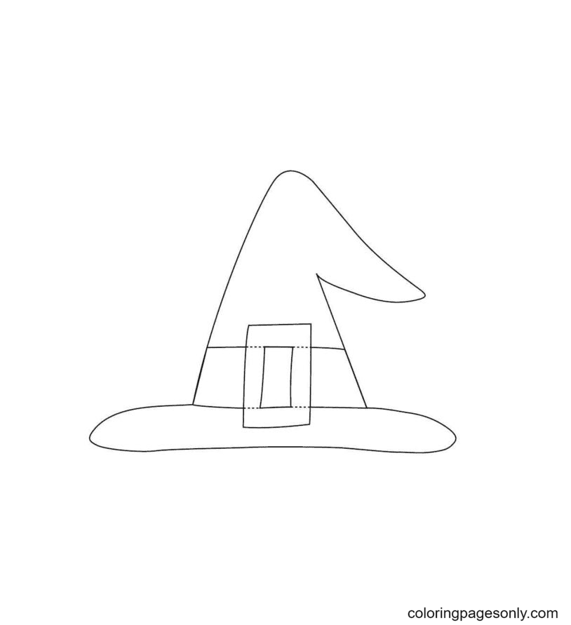 Sombrero de bruja para colorear y Pintar Imágenes Para Dibujar Gratis